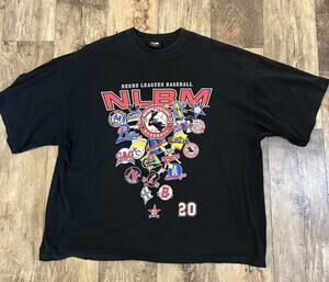 Big Boy Headgear Men’s 2XL 1920 Negro League Baseball Logos NLBM Black Tee